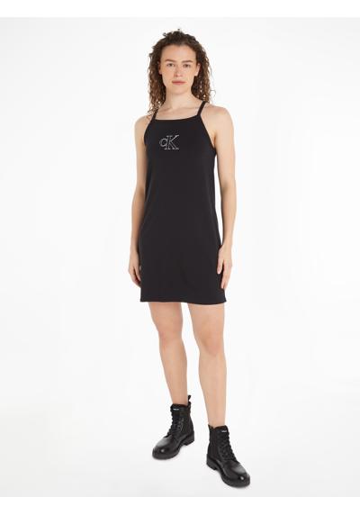 Платье-спагетти с тисненым логотипом OUTLINED CK STRAPPY TANK DRESS