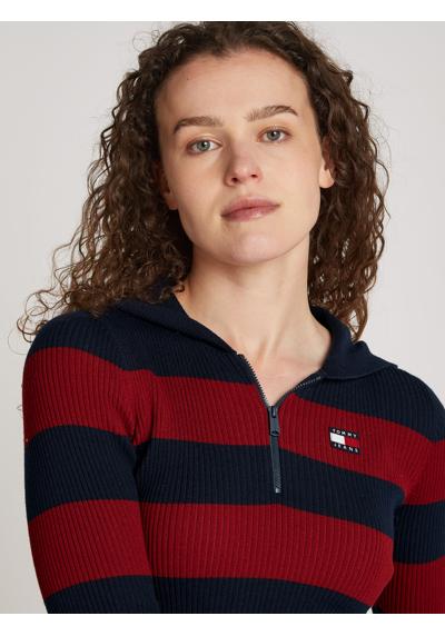 Худи с полосатым узором TJW STRIPE 1/4 ZIP HOOD SWEATER