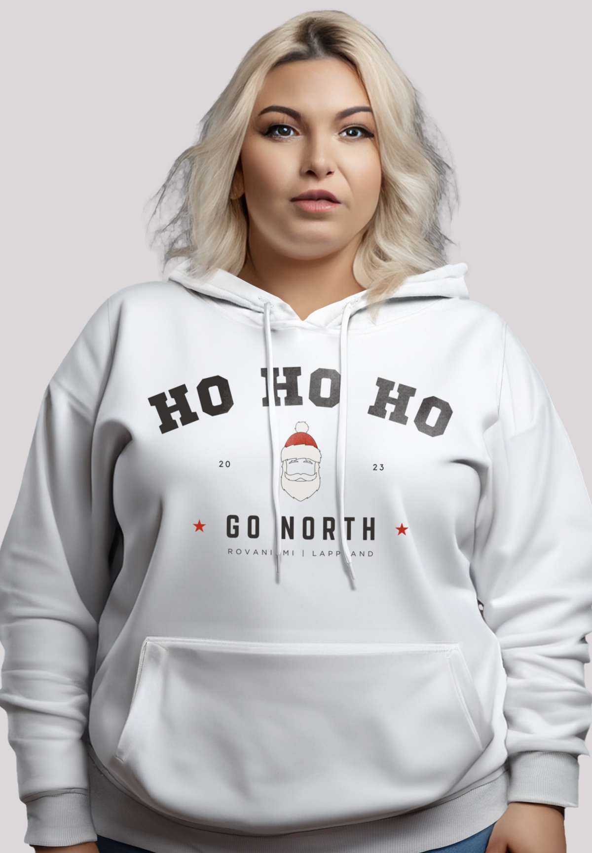 Толстовка с капюшоном »Ho Ho Ho Santa Weihnachten PLUSSIZE«