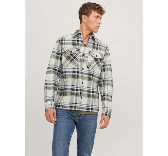 Рубашка в клетку JPRROY CHECK OVERSHIRT L/S SN