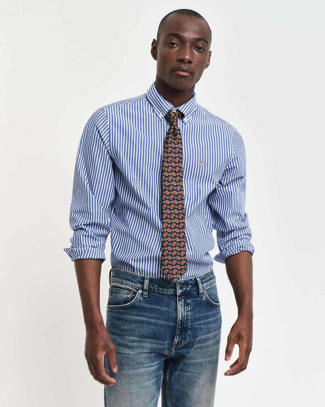 Рубашка с длинным рукавом SLIM POPLIN STRIPE SHIRT