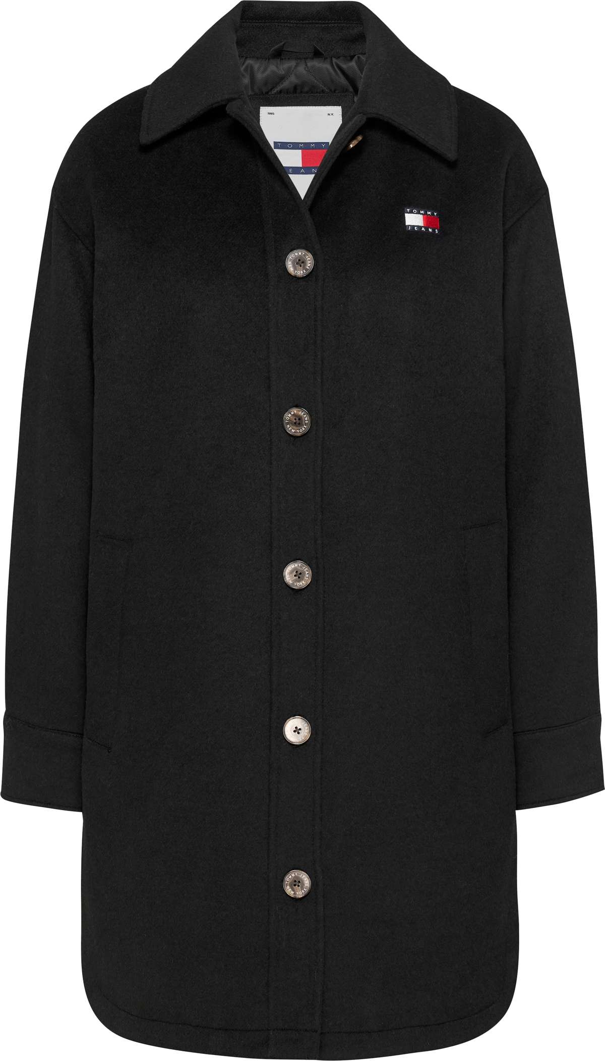 Короткое пальто с вышивкой логотипа TJW WOOL COAT EXT