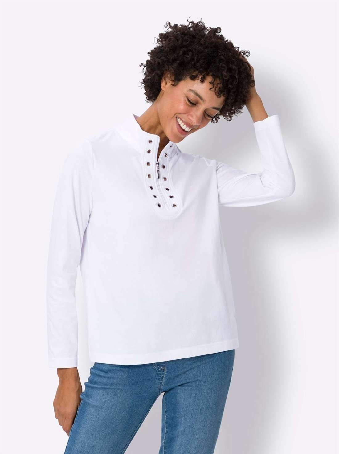рубашка с воротником стойкой Langarm-Shirt