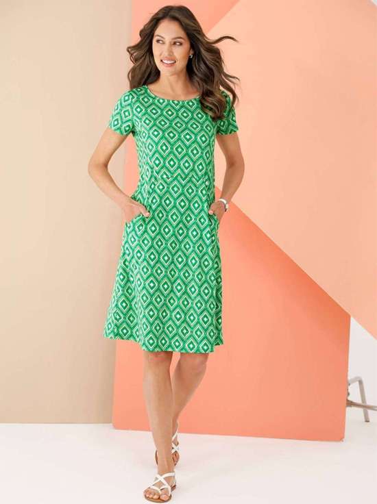 зеленый-белый-с рисунком