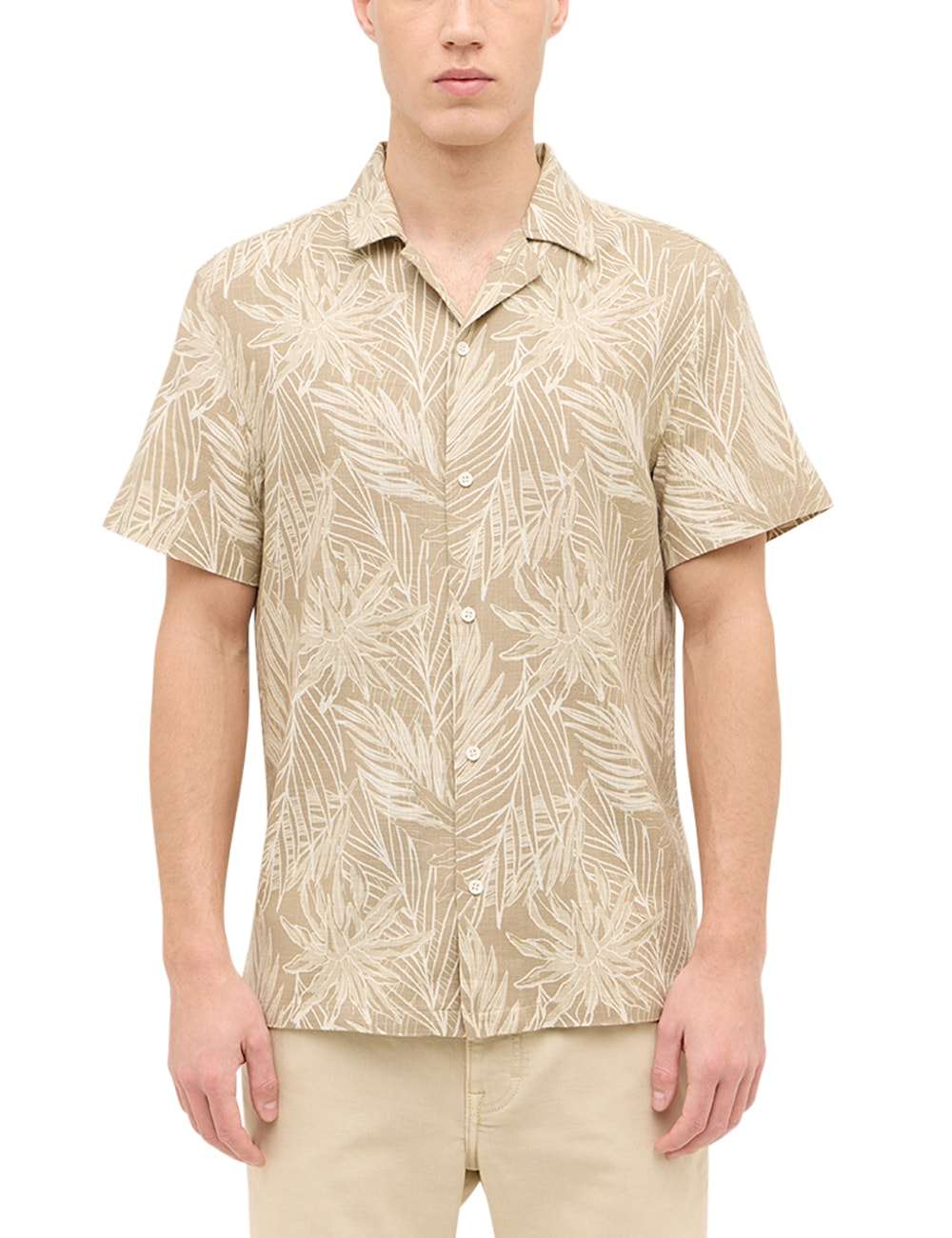 Рубашка с короткими рукавами и принтом «Пальма» по всей поверхности