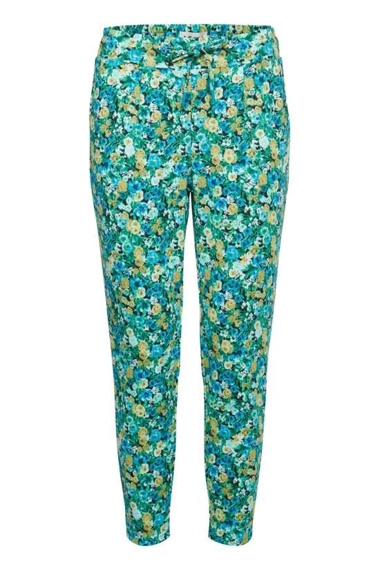 blue green multi flower aop