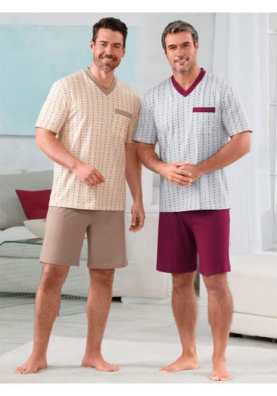 beige + grau-dunkelrot