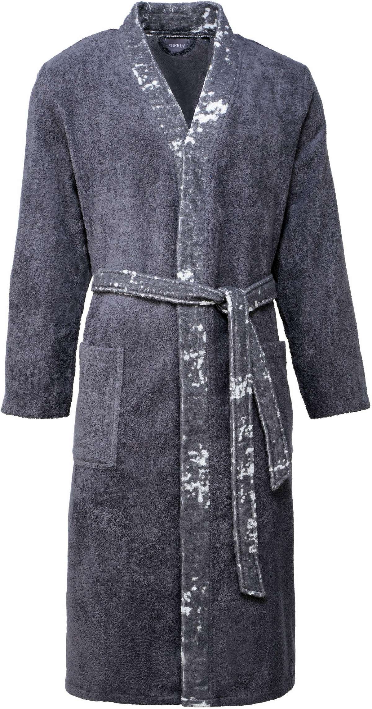 Мужской халат (1 шт.) с контрастным воротником-кимоно и...