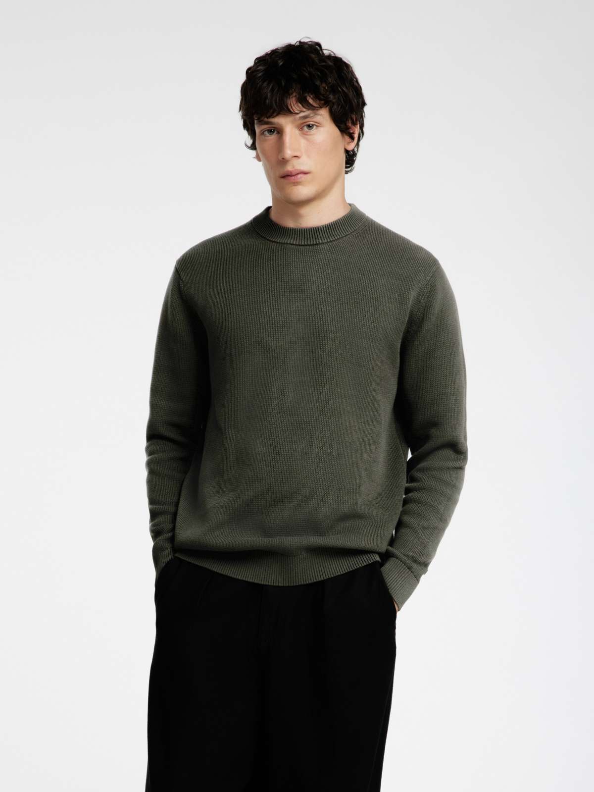 Свитер с круглым вырезом SLHDANE LS KNIT STRUCTURE CREW NECK NOOS