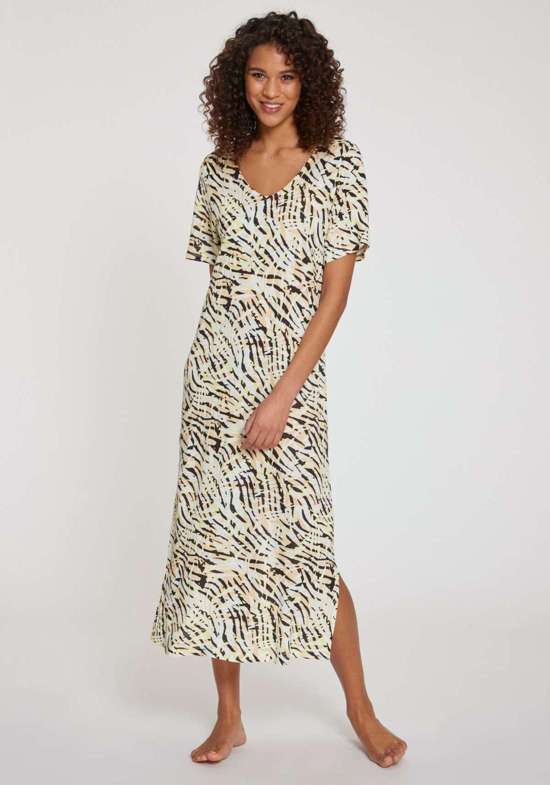 Платье-рубашка с принтом по всей поверхности