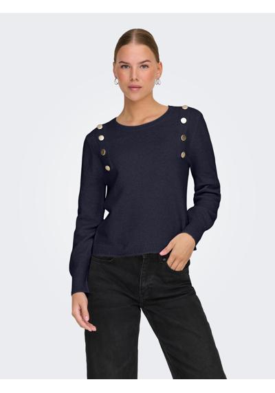 Вязаный свитер ONLJEANETT LIFE LS BUTTON O-NECK CS KNT