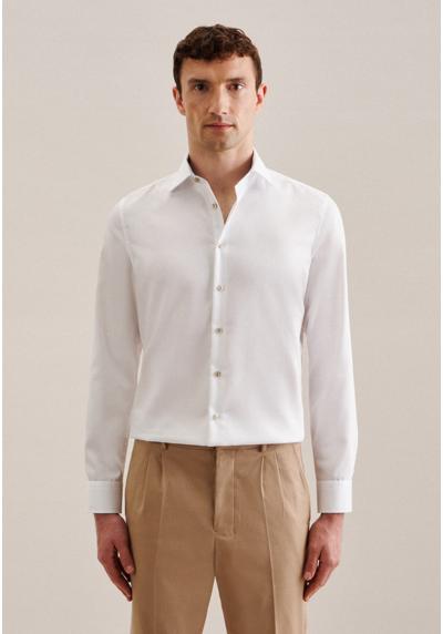 Деловая рубашка, узкая, с удлиненными рукавами, однотонный воротник «Кент».
