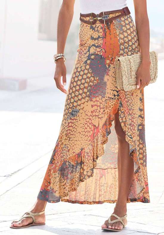 Юбка из джерси с животным принтом