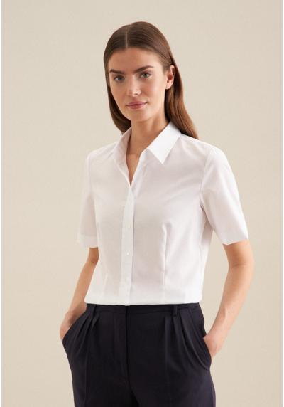 Блузка-рубашка, воротник с короткими рукавами, однотонная