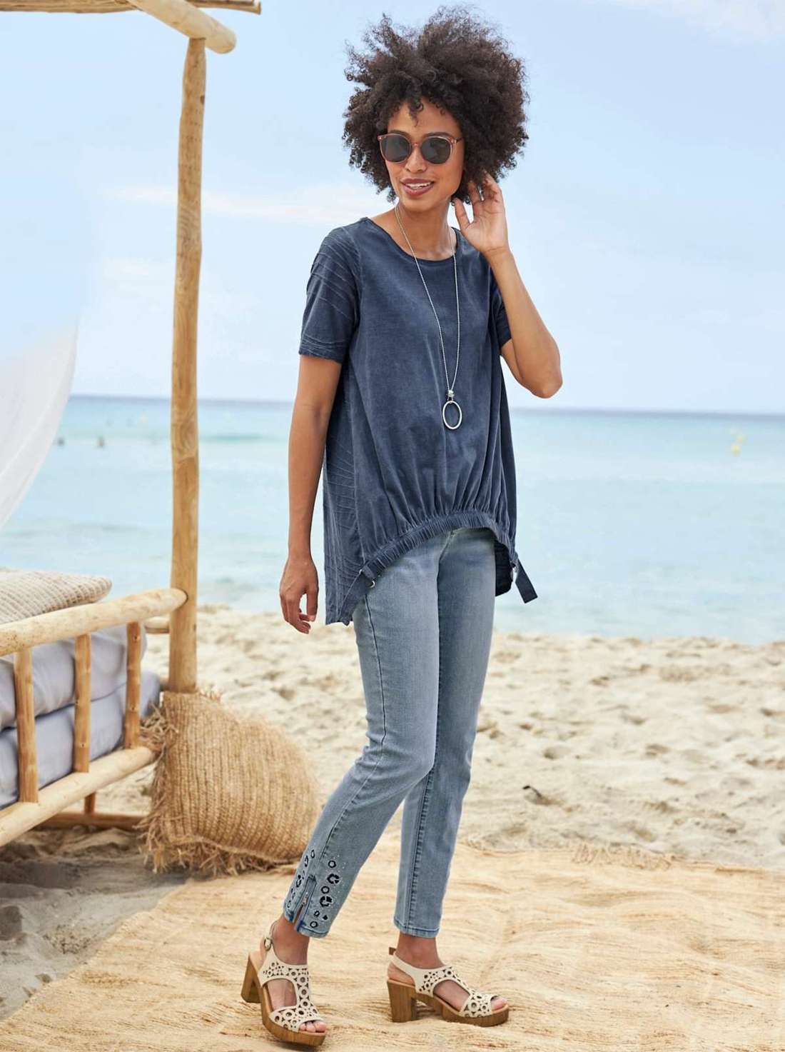 рубашка с круглым вырезом Longshirt