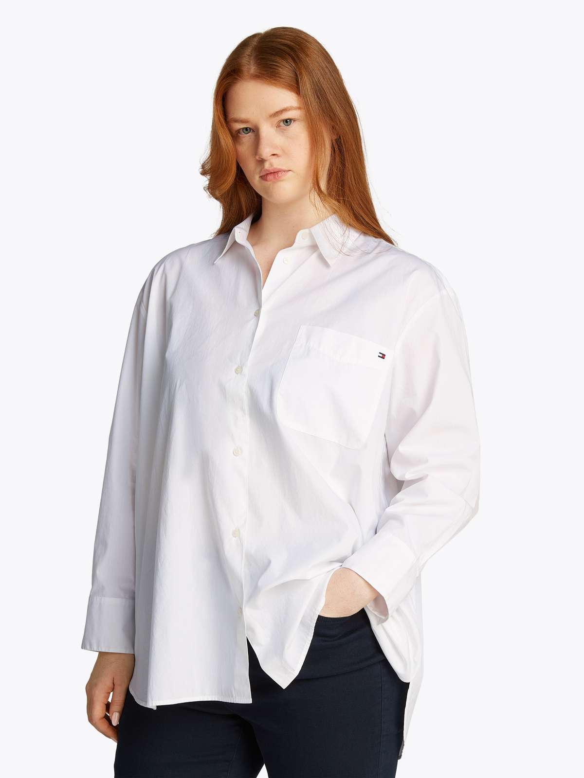 Блузка-рубашка больших размеров CRV ESS COTTON EASY FIT SHIRT