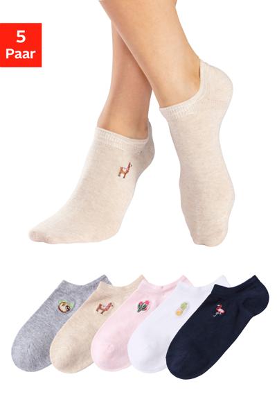 1x marine, 1x weiß, 1x rosa, 1x beige-meliert, 1x 