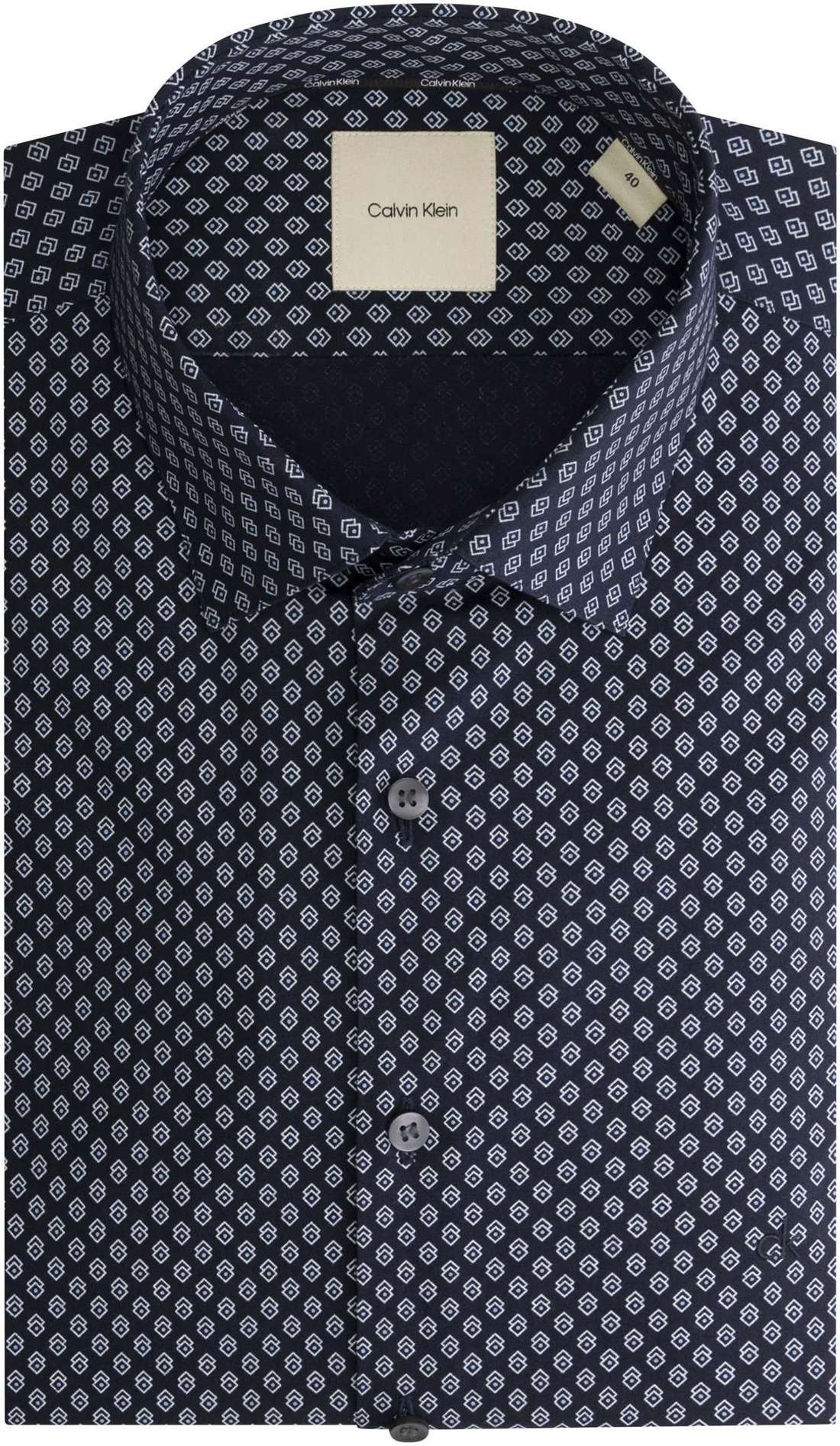 Рубашка с длинными рукавами и вышивкой логотипа POPLIN 2TONES PRINT SLIM SHIRT