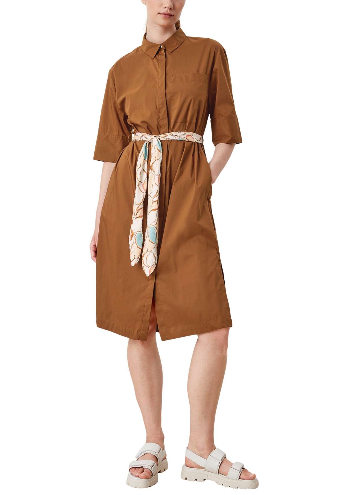 Платье-блузка (с завязками), с разрезами по бокам