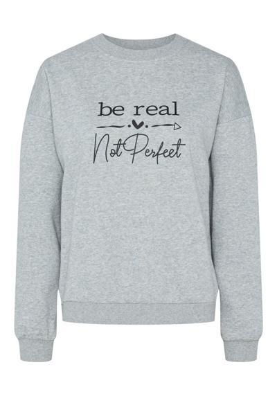 Light Grey Melange Print:Black/be real