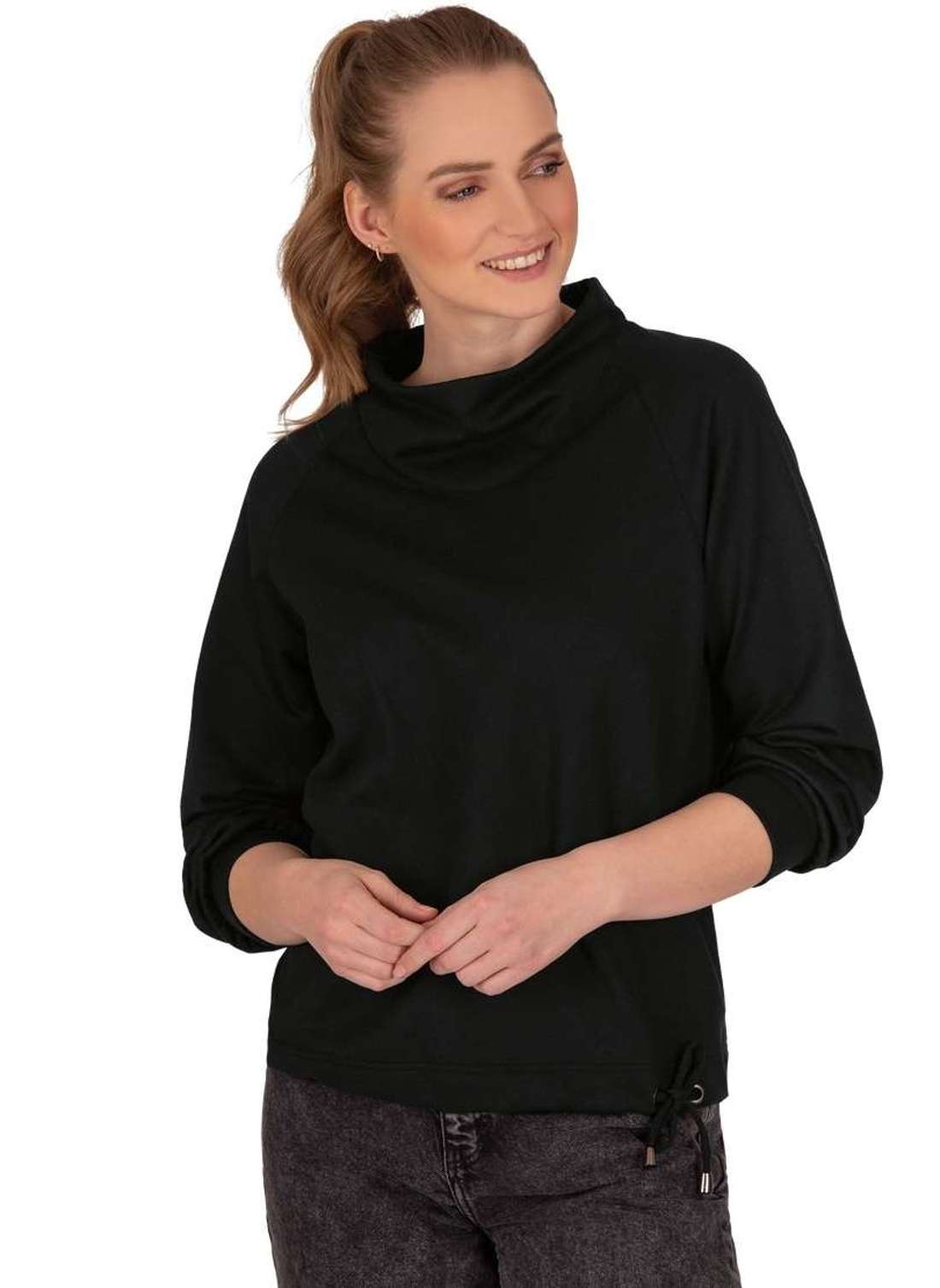толстовка TRIGEMA Sweatshirt mit modischem Kragen