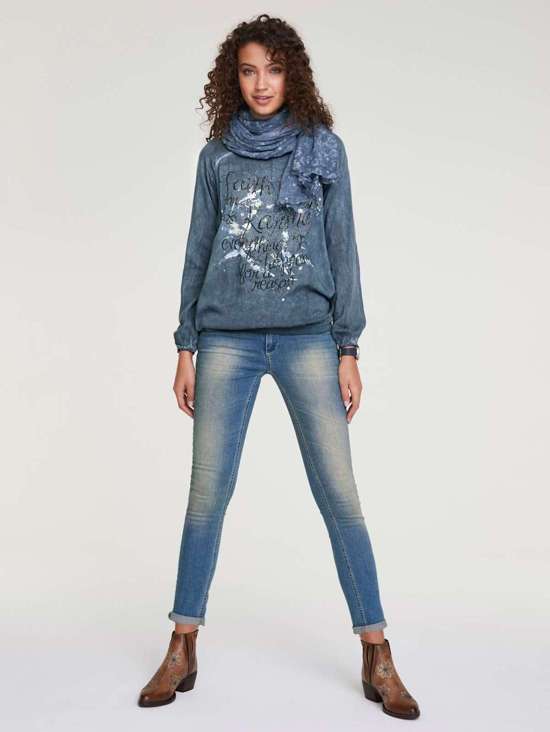 синий джинсовый