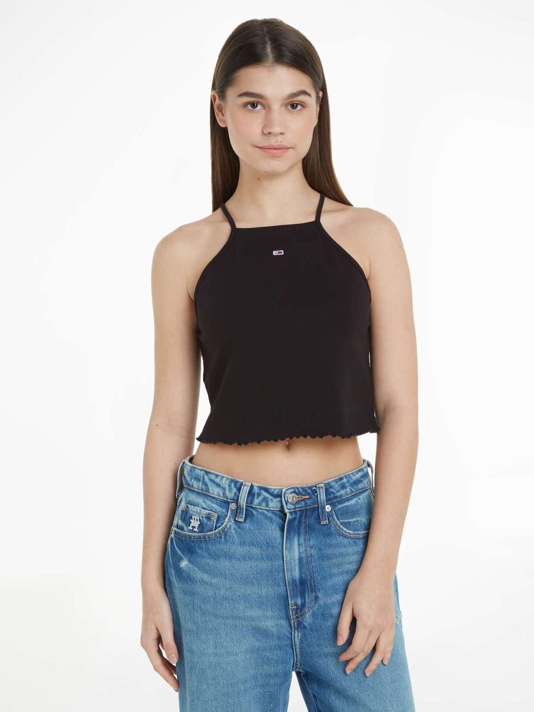 Топ-спагетти с волнистым краем TJW SLIM CRP BABYLOCK RIB TOP
