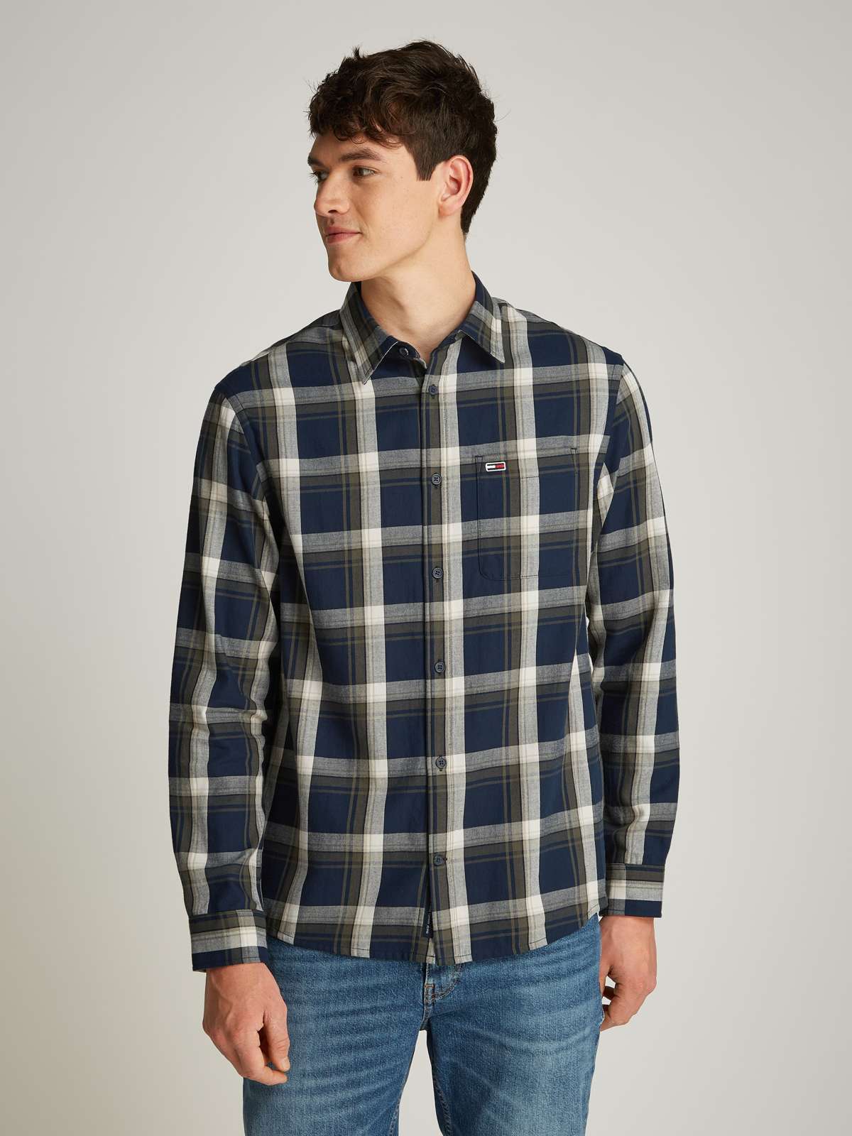 Рубашка с длинным рукавом больших размеров. TJM REG CHECK FLANNEL SHIRT EXT