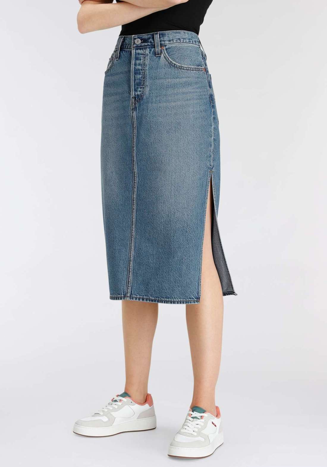 Вельветовая юбка Side Slit Skirt