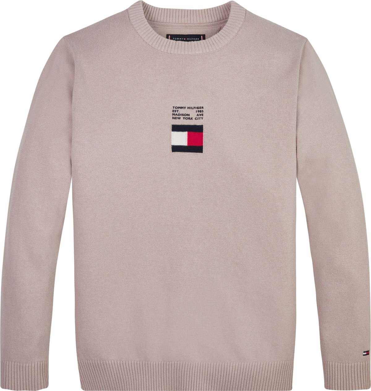 Вязаный свитер из чистого хлопка с логотипом-флажком.