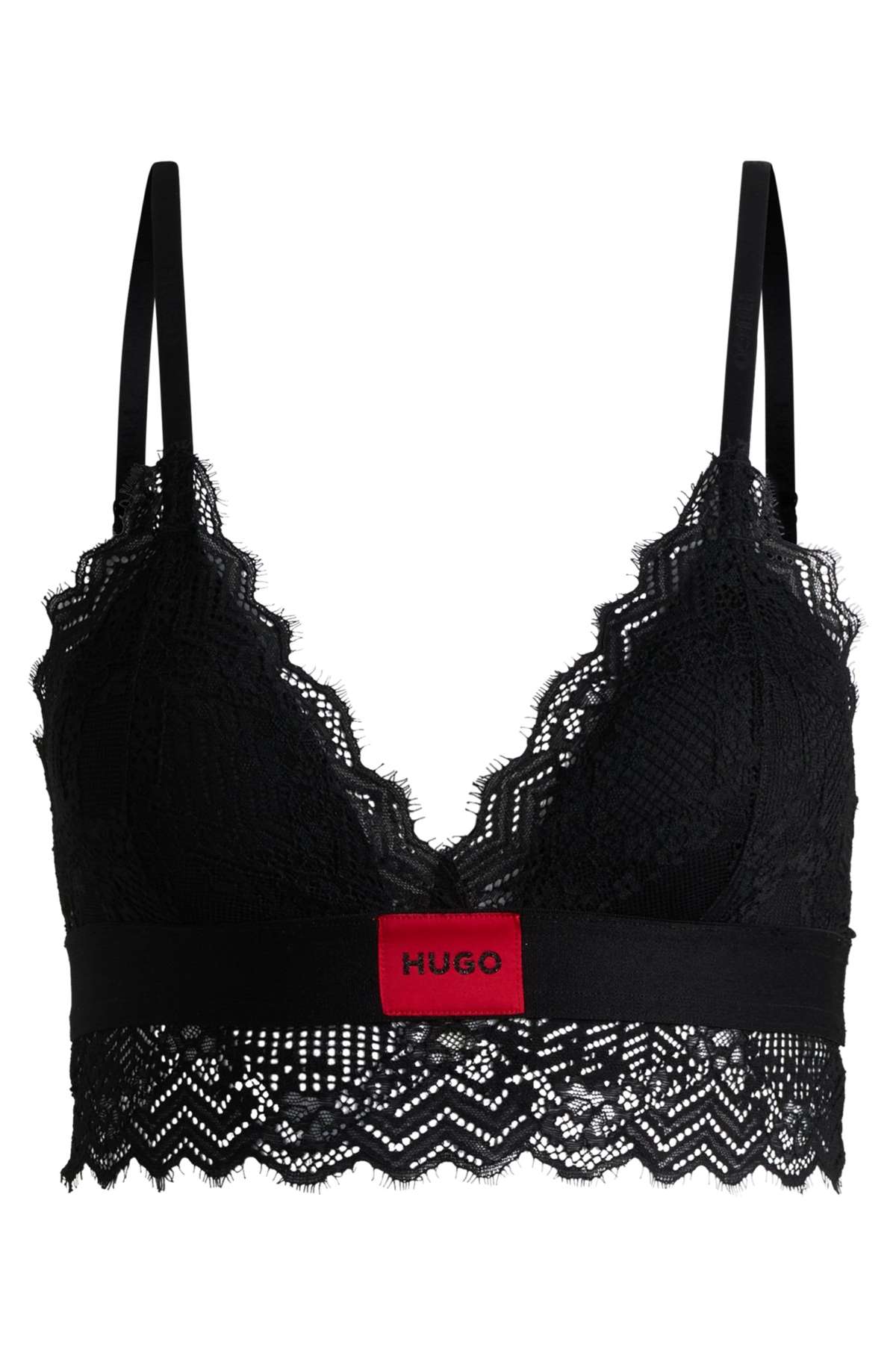 Бюстгальтер с треугольными чашками и лейблом Hugo на поясе. »TRIANGLE PADDED LACE«