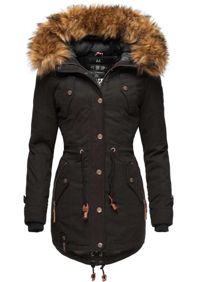 Зимнее пальто, стильная зимняя парка со съемным искусственным мехом.