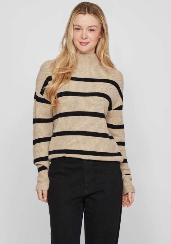 Natural Melange Stripes:BLACK
