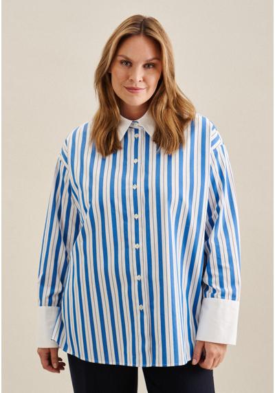 Блузка-рубашка, полоски на воротнике с длинными рукавами