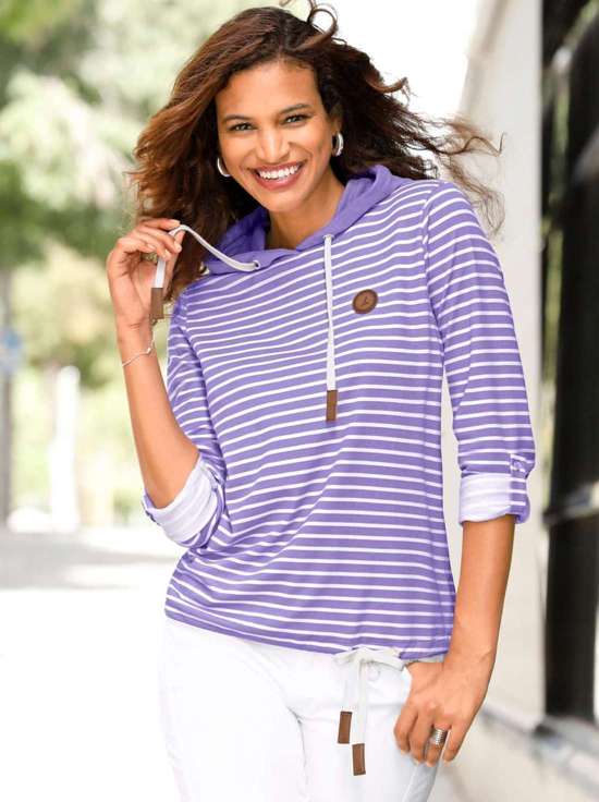 лаванда-экрю-полосатый