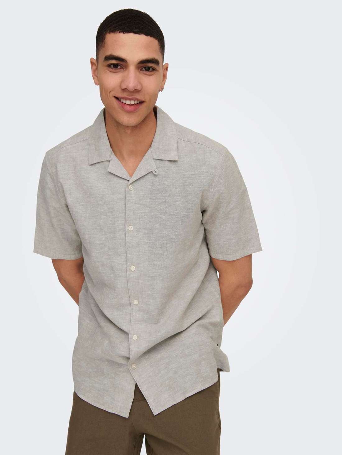 Рубашка с коротким рукавом ONSCAIDEN SS SOLID RESORT LINEN NOOS