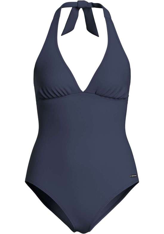 Купальник завязывается на шее.