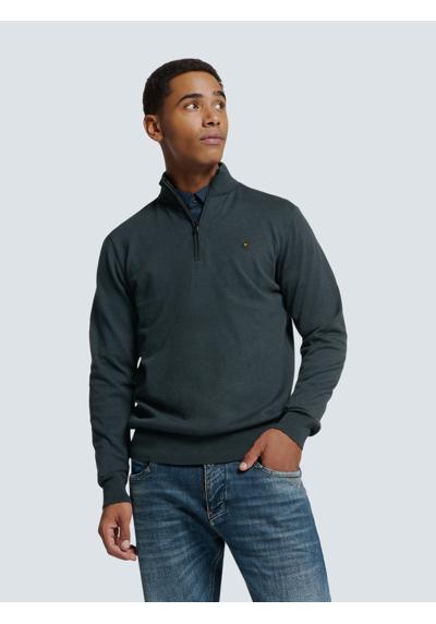 Свитер с круглым вырезом No Excess Pullover mit halbem Reißverschluss von Timeless Basics