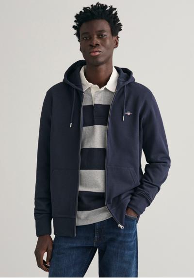 Толстовка с капюшоном и вышитым логотипом на груди. REG SHIELD FULL ZIP HOODIE