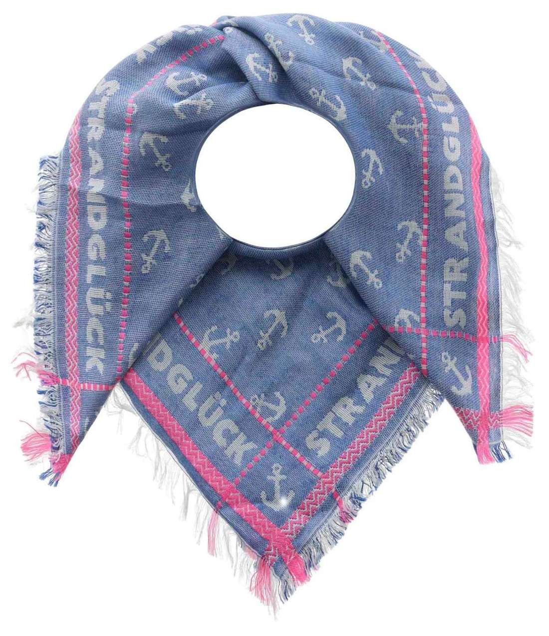 Модный шарф с бахромой по краю `Strandglück Anker VE`