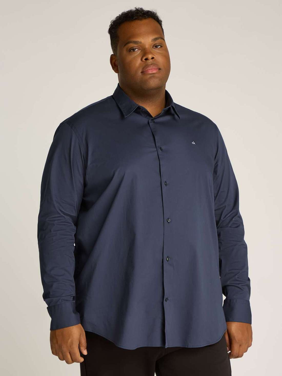 Рубашка с длинными рукавами больших размеров со сплошным... BT_STRETCH POPLIN SLIM SHIRT