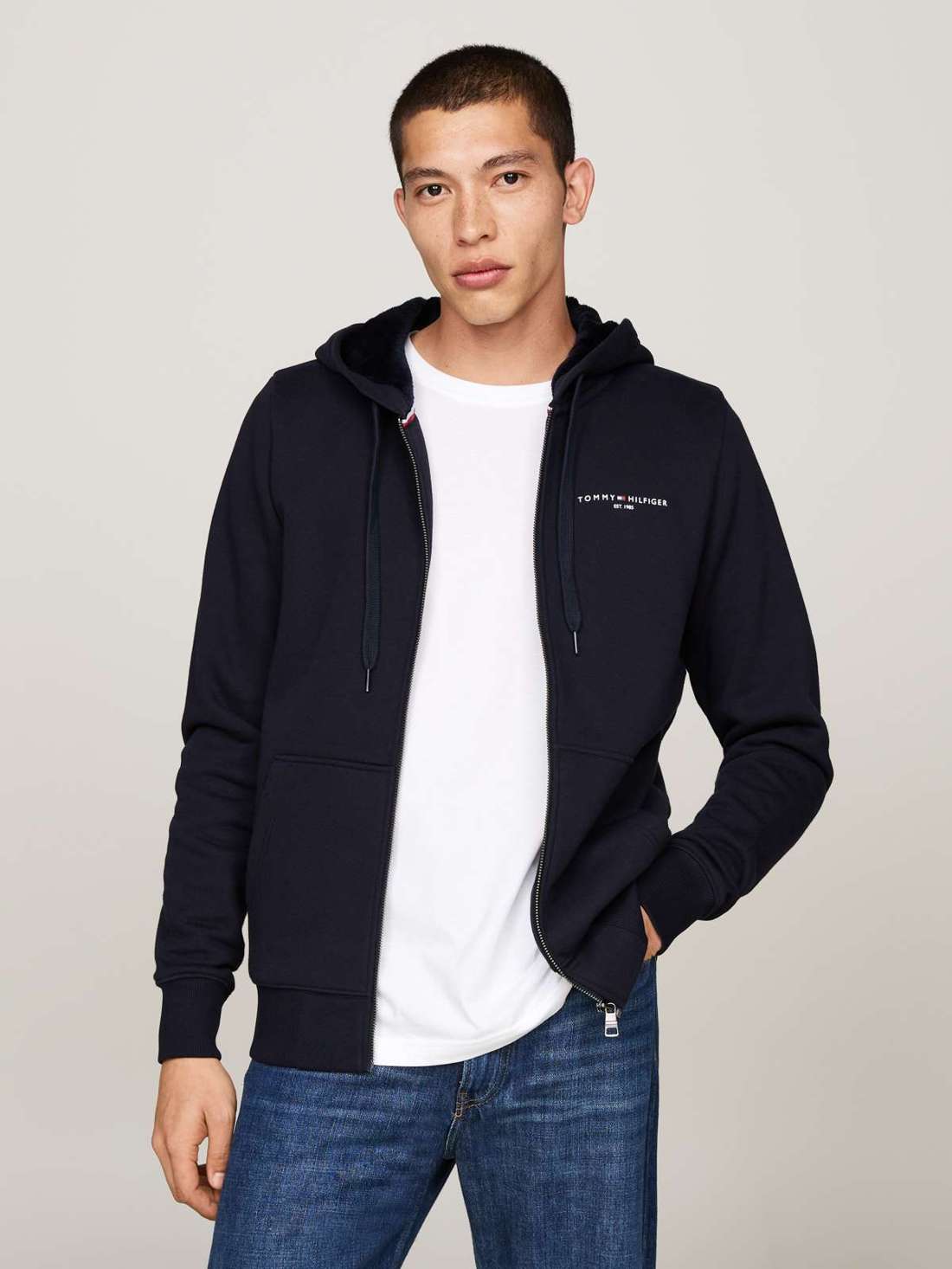 Толстовка с капюшоном TOMMY LOGO FUR LINED HOODY
