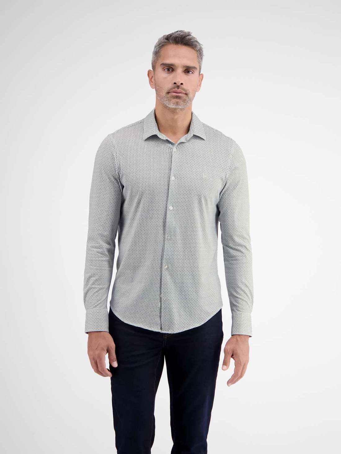 Флисовая рубашка LERROS Jerseyhemd mit Mini-AOP