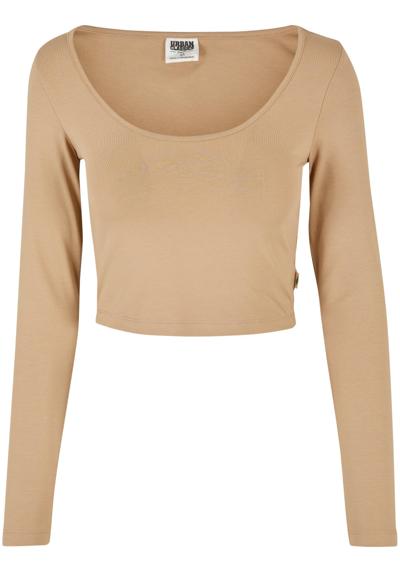 Длинный рукав Urban Classics Damen Ladies Organic Wide Neck Cropped Longsleeve