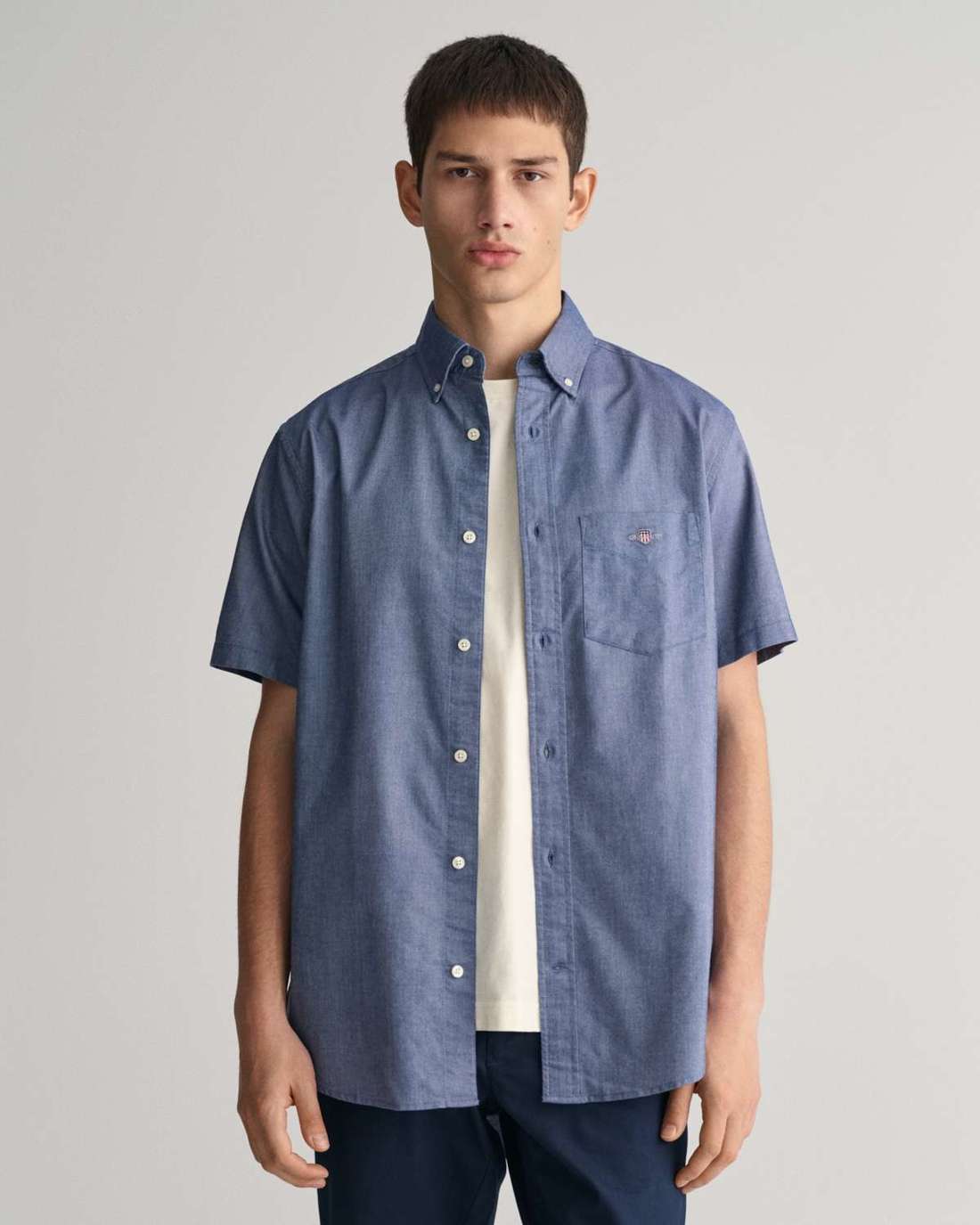 Рубашка с коротким рукавом - вышивка REG OXFORD SHIRT