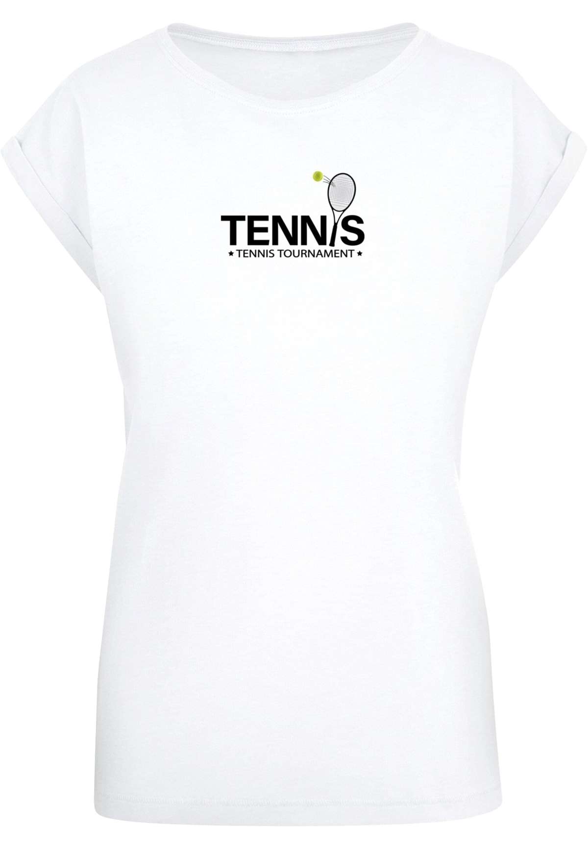 футболка »Damen Ladies Tennis Racket Extended Shoulder Tee«