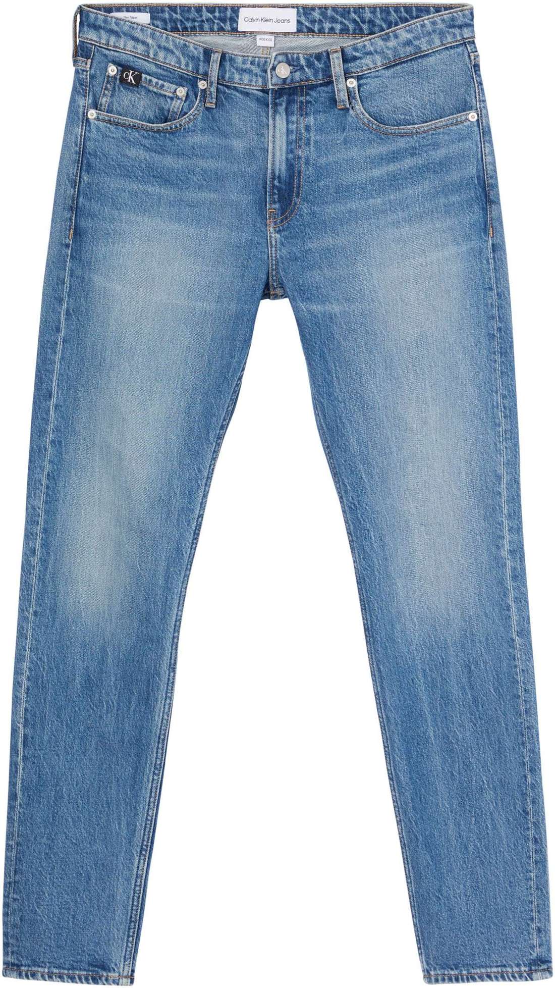 Джинсы зауженного кроя с кожаным значком SLIM TAPER