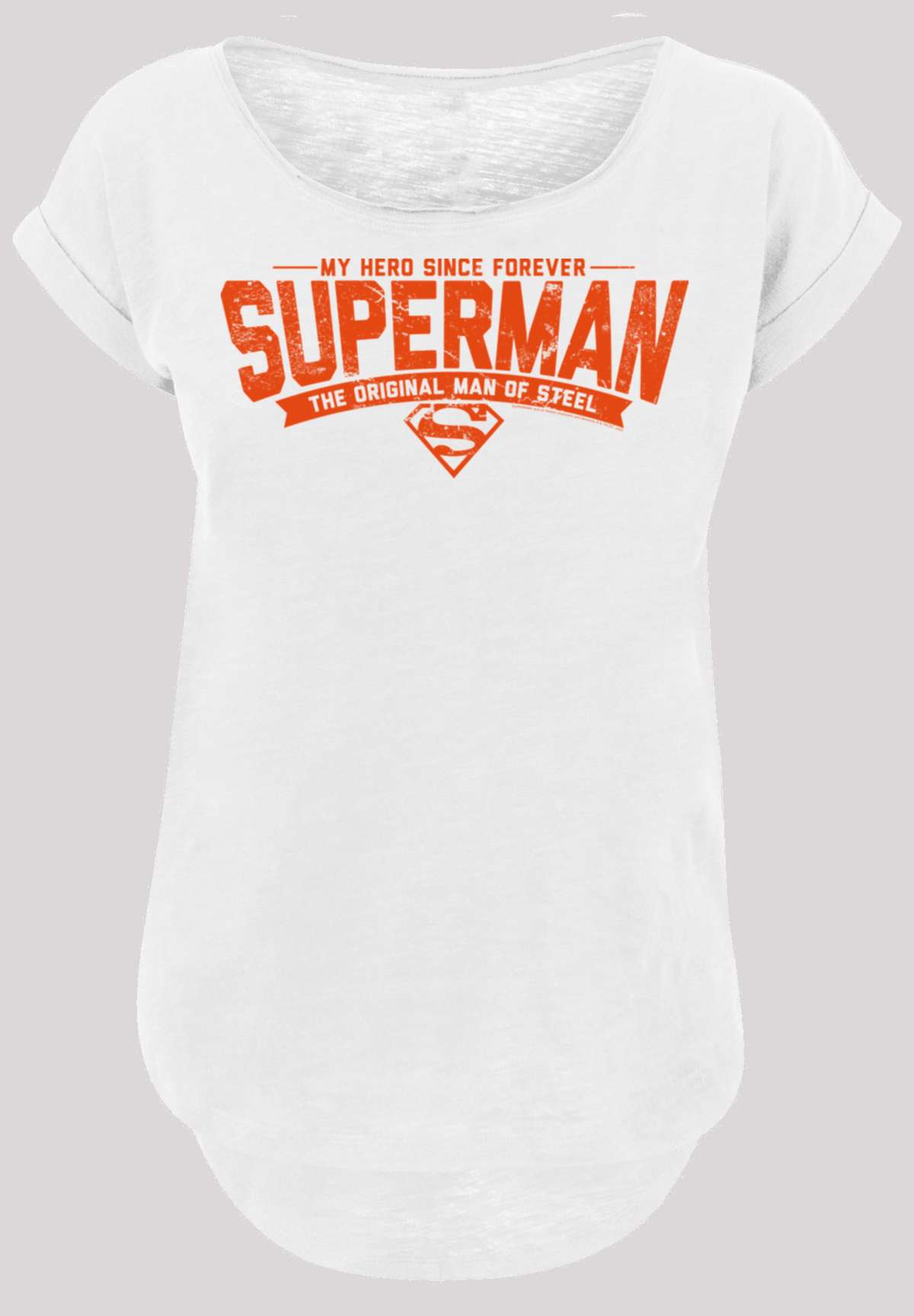 Рубашка с коротким рукавом Damen Superman My Hero -BLK with Ladies Long Slub Tee