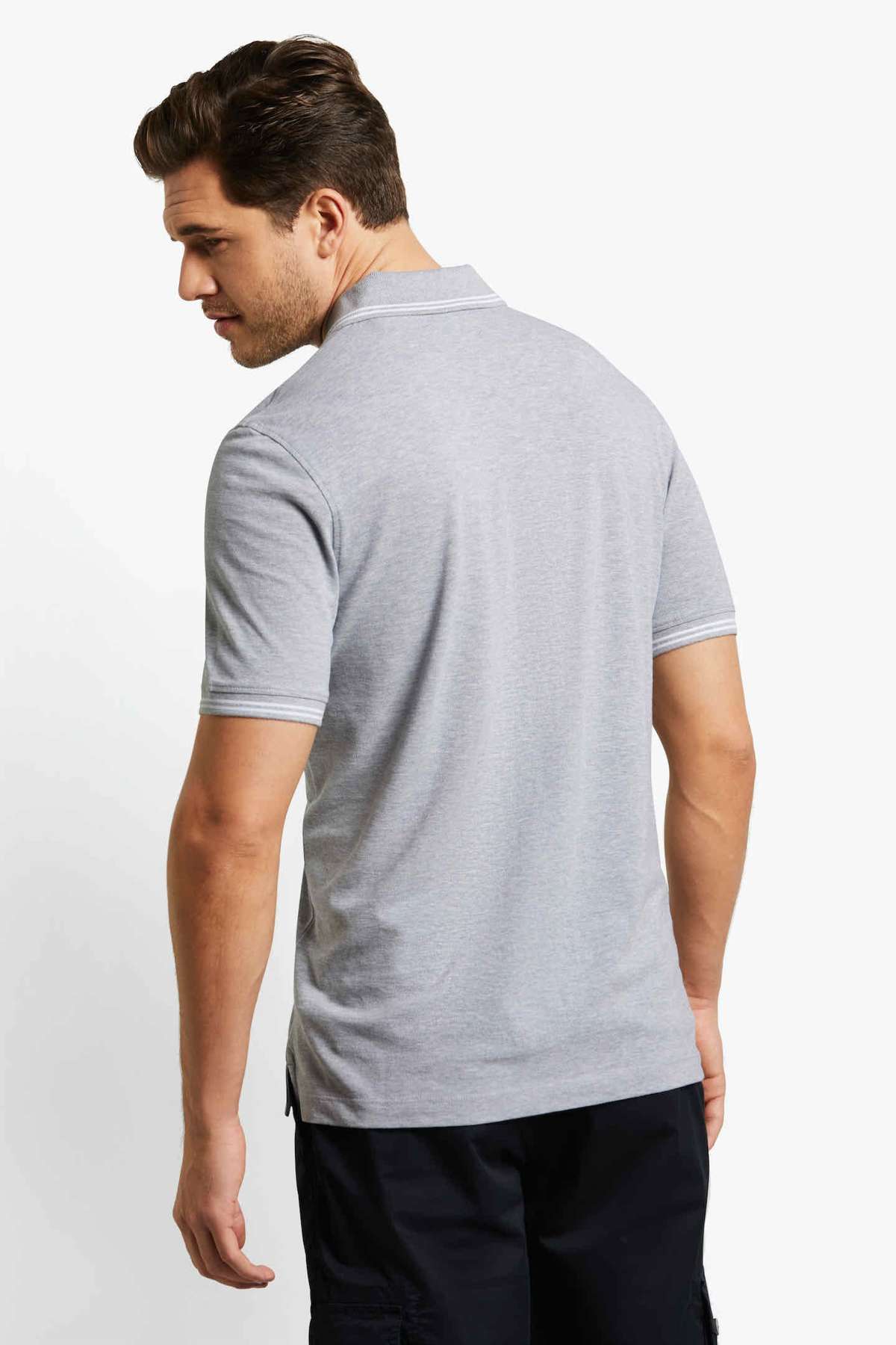 Рубашка-поло со спортивными контрастными полосками