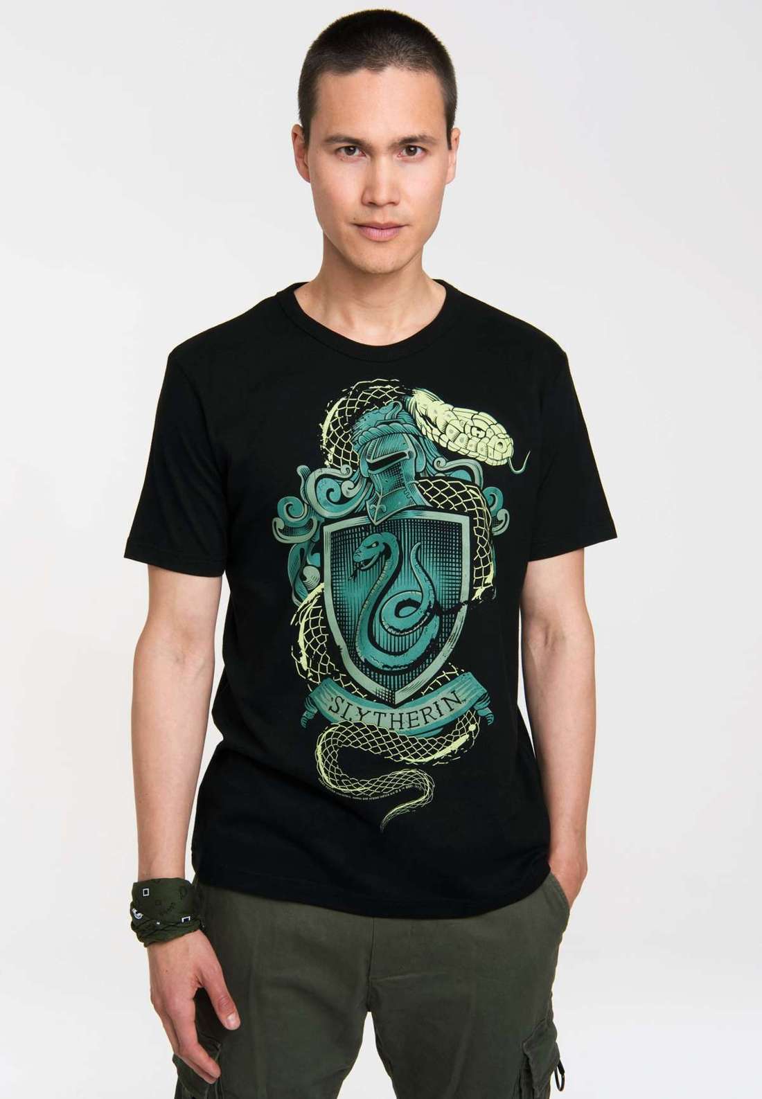 Футболка с крутым принтом спереди Slytherin Logo